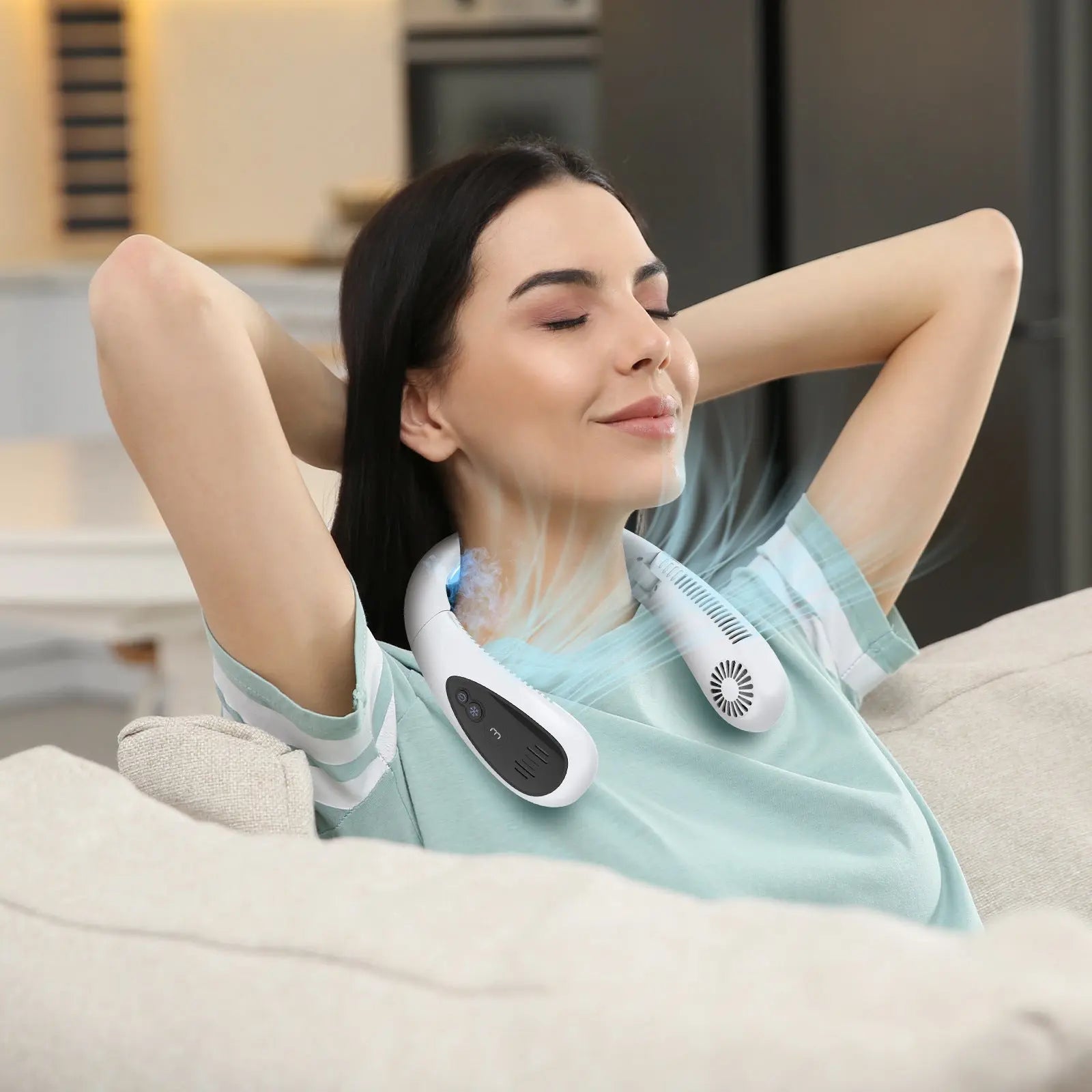 Foldable Neck Fan with Cooling Chip ChillBreezes