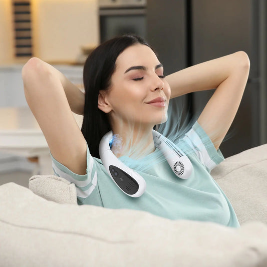 Foldable Neck Fan with Cooling Chip ChillBreezes