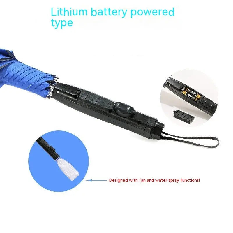 Cooling Fan Umbrella — Mist Spray & UV Protection ChillBreezes