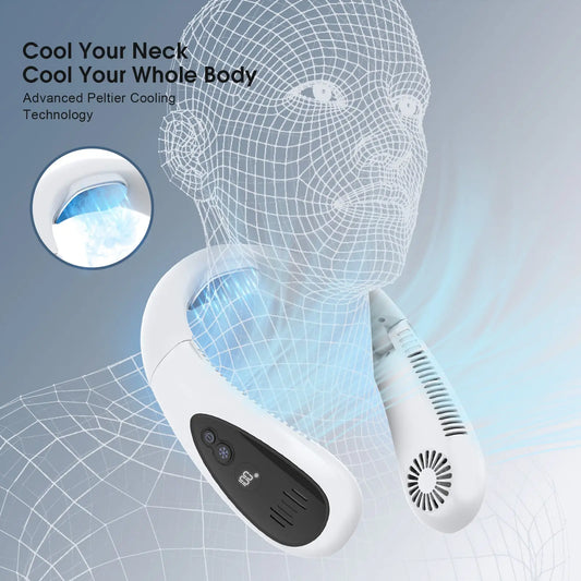 Foldable Neck Fan with Cooling Chip ChillBreezes