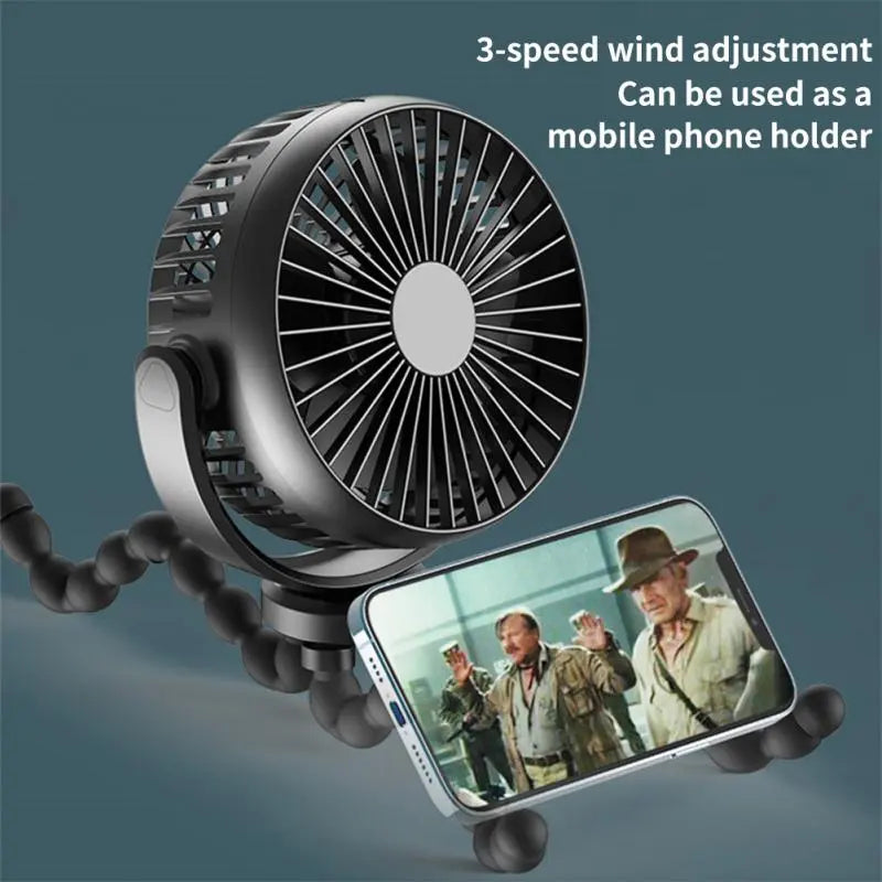 Flexible Stroller Fan — 5200mAh Baby Safe Bladeless Cooling ChillBreezes