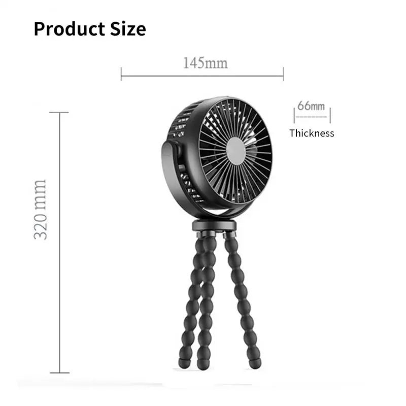 Flexible Stroller Fan — 5200mAh Baby Safe Bladeless Cooling ChillBreezes